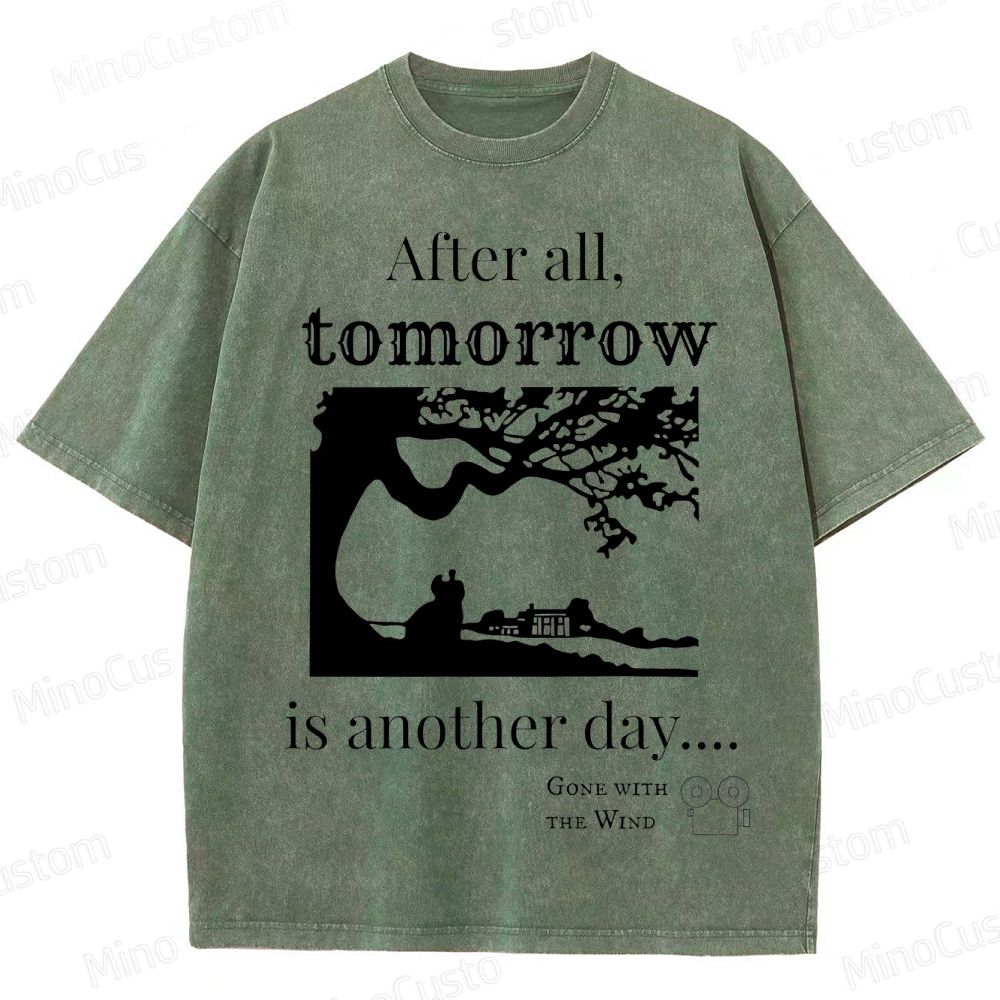 Vintage Washed Gone with the Wind Quote Graphic Romance Drama T - shirt