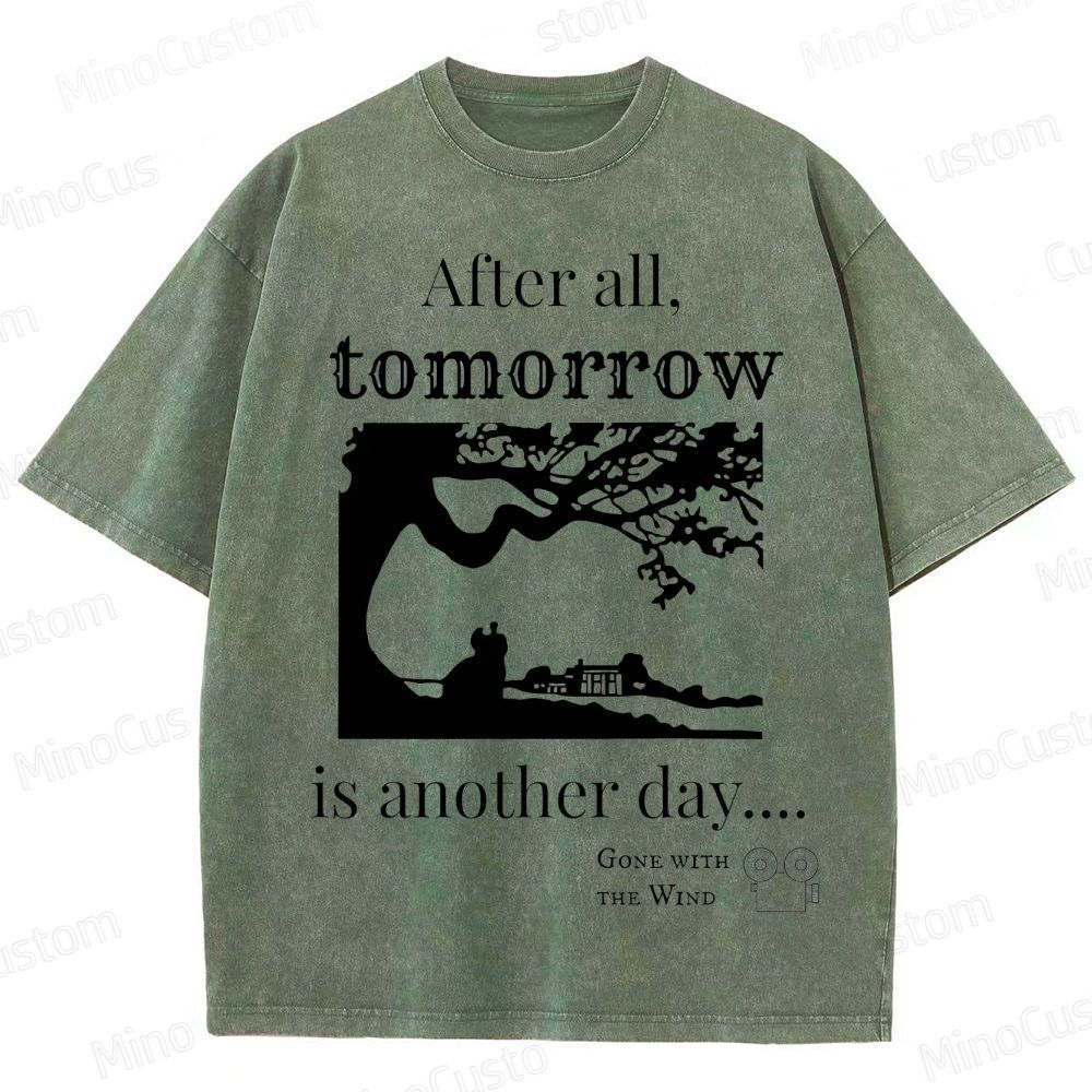 Vintage Washed Gone with the Wind Quote Graphic Romance Drama T - shirt