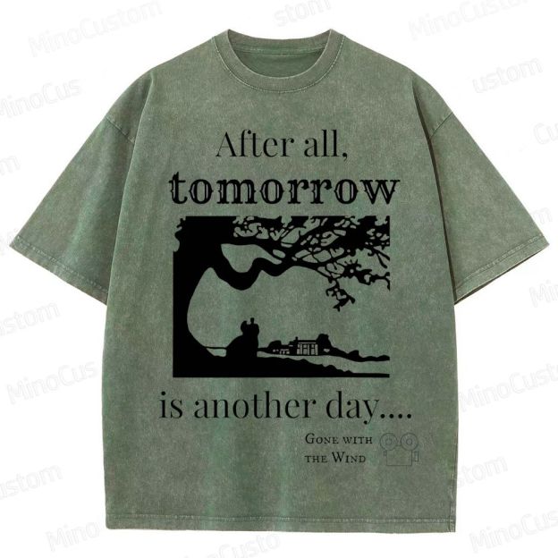 Vintage Washed Gone with the Wind Quote Graphic Romance Drama T - shirt