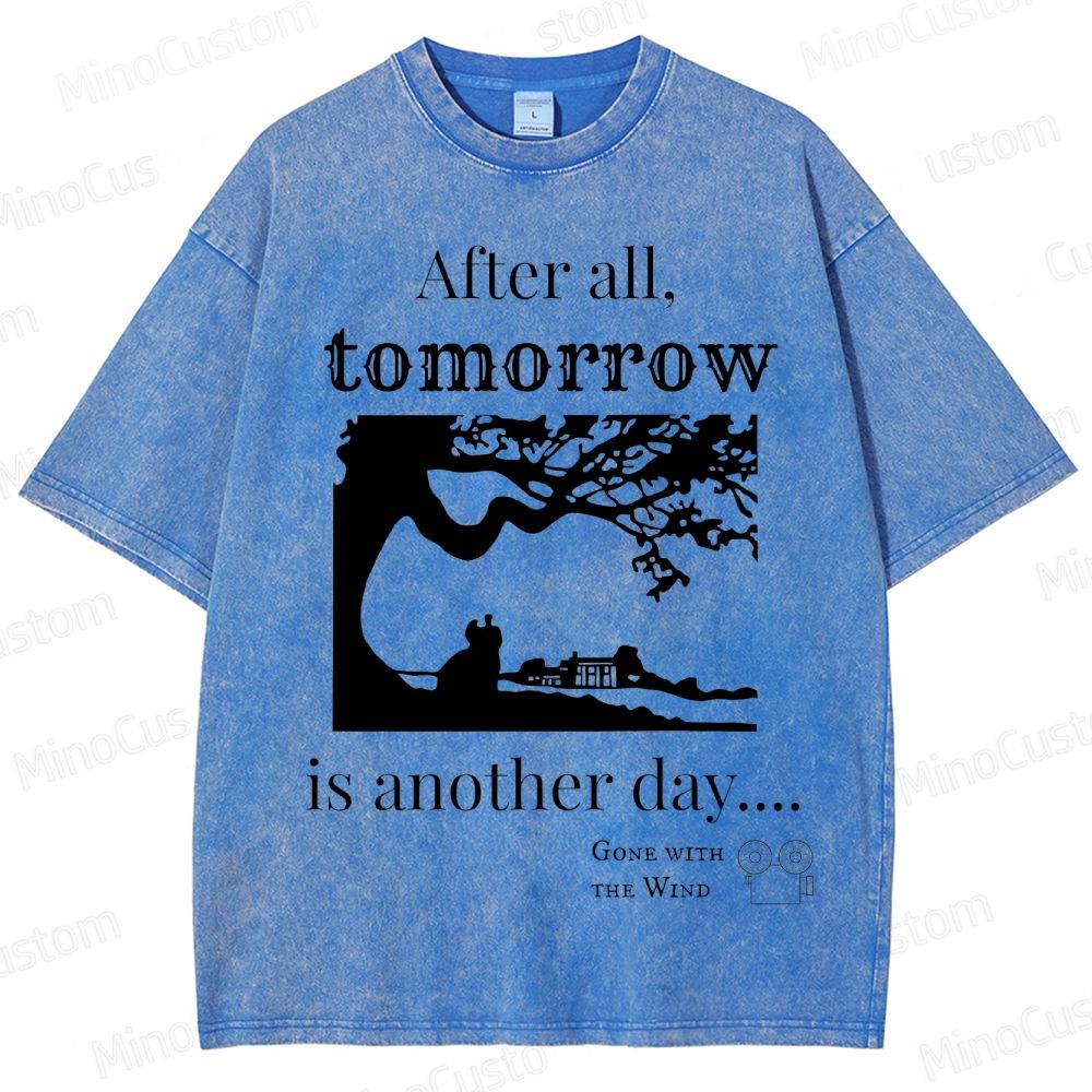 Vintage Washed Gone with the Wind Quote Graphic Romance Drama T - shirt