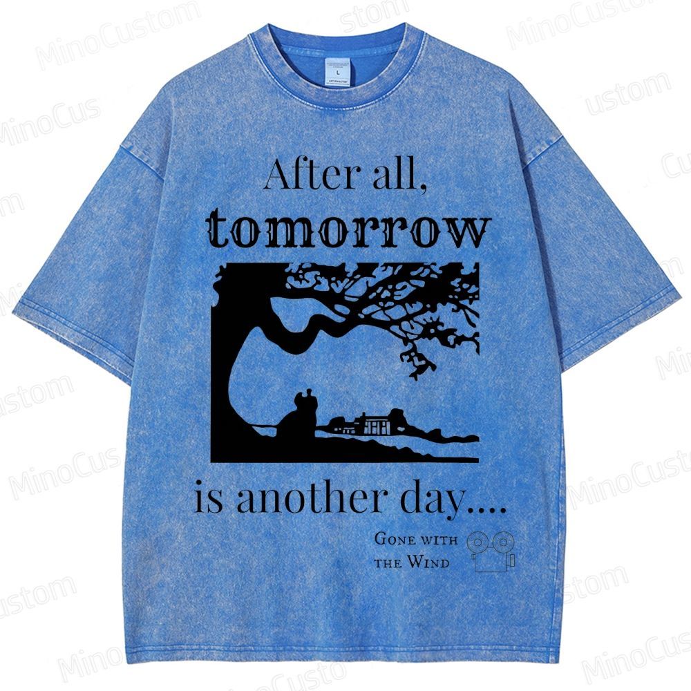 Vintage Washed Gone with the Wind Quote Graphic Romance Drama T - shirt
