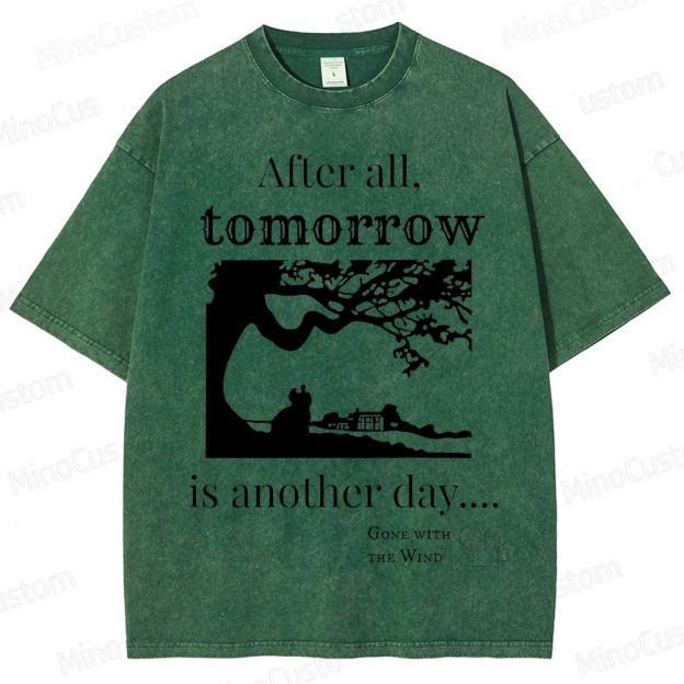 Vintage Washed Gone with the Wind Quote Graphic Romance Drama T - shirt