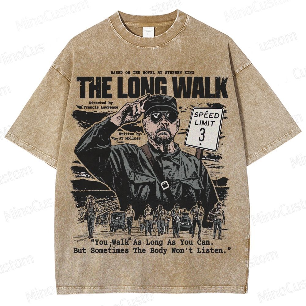 Vintage Washed The Long Walk Graphic Drama Thriller T - shirt