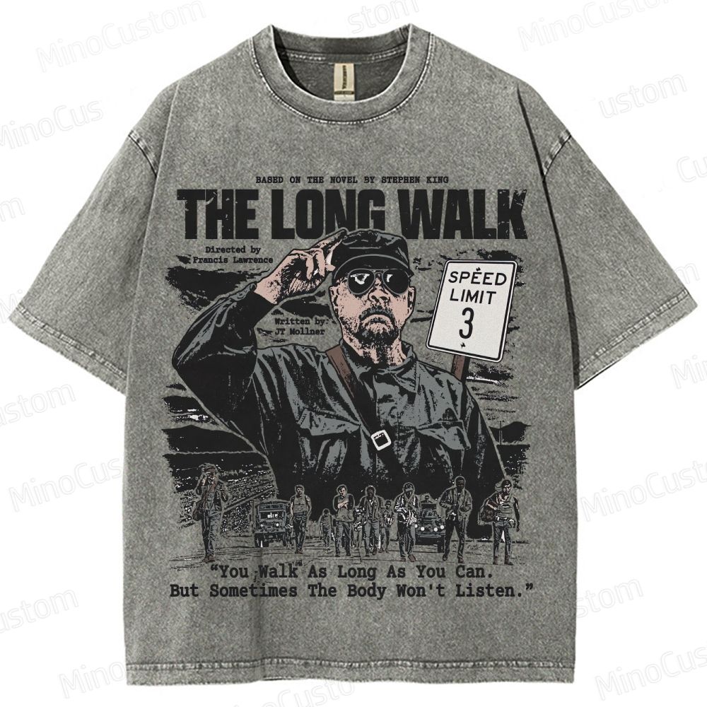 Vintage Washed The Long Walk Graphic Drama Thriller T - shirt