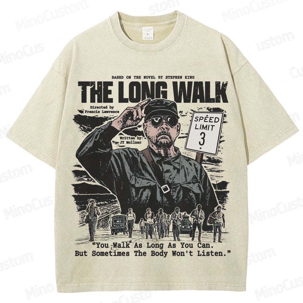 Vintage Washed The Long Walk Graphic Drama Thriller T - shirt