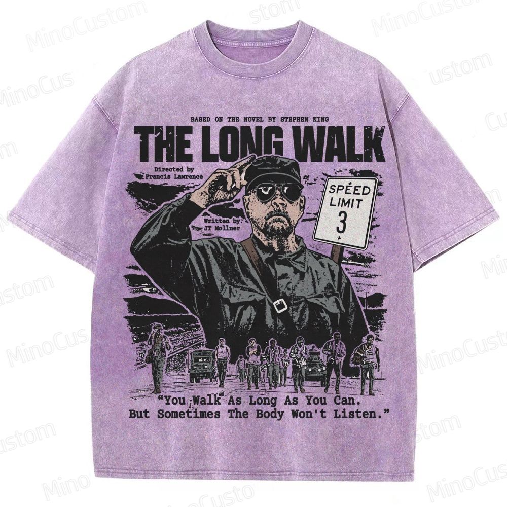 Vintage Washed The Long Walk Graphic Drama Thriller T - shirt
