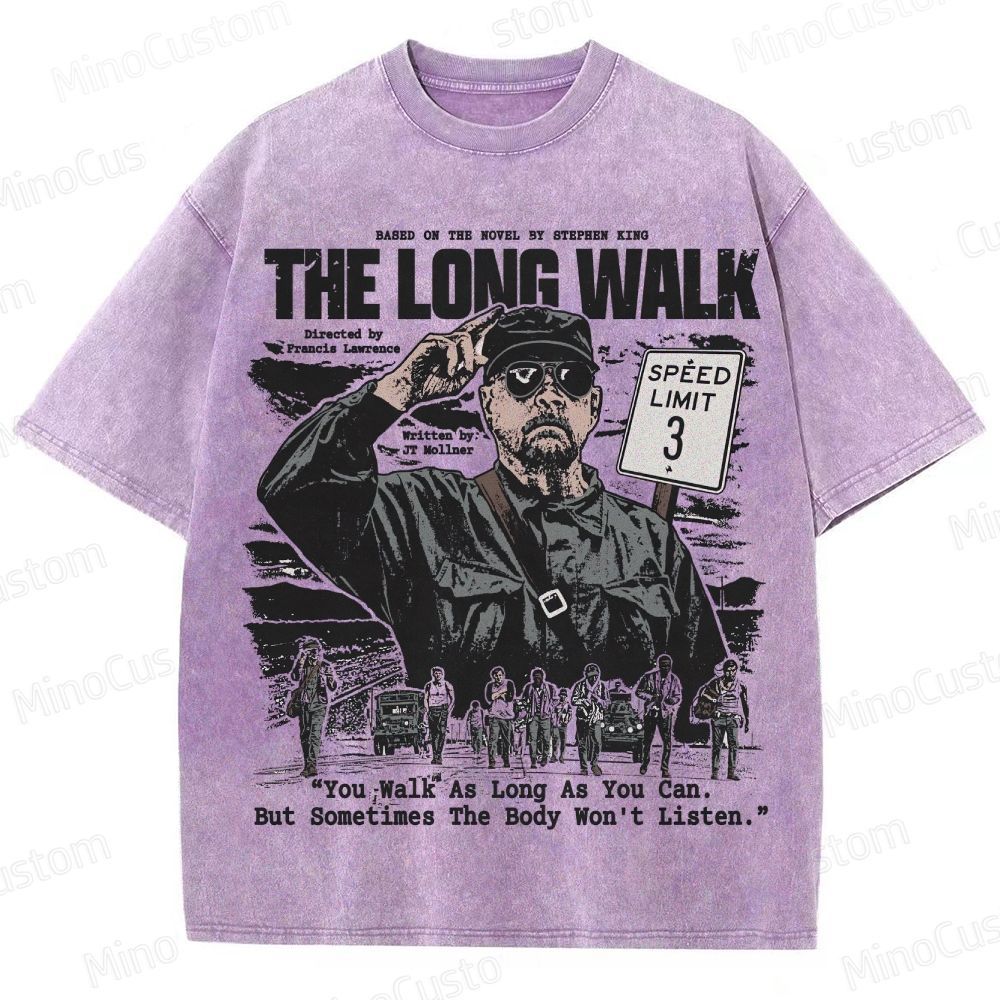 Vintage Washed The Long Walk Graphic Drama Thriller T - shirt