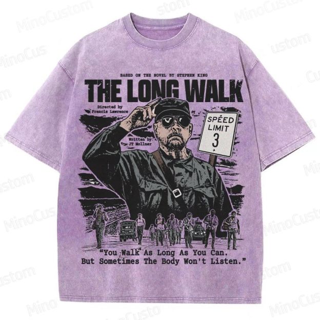 Vintage Washed The Long Walk Graphic Drama Thriller T - shirt