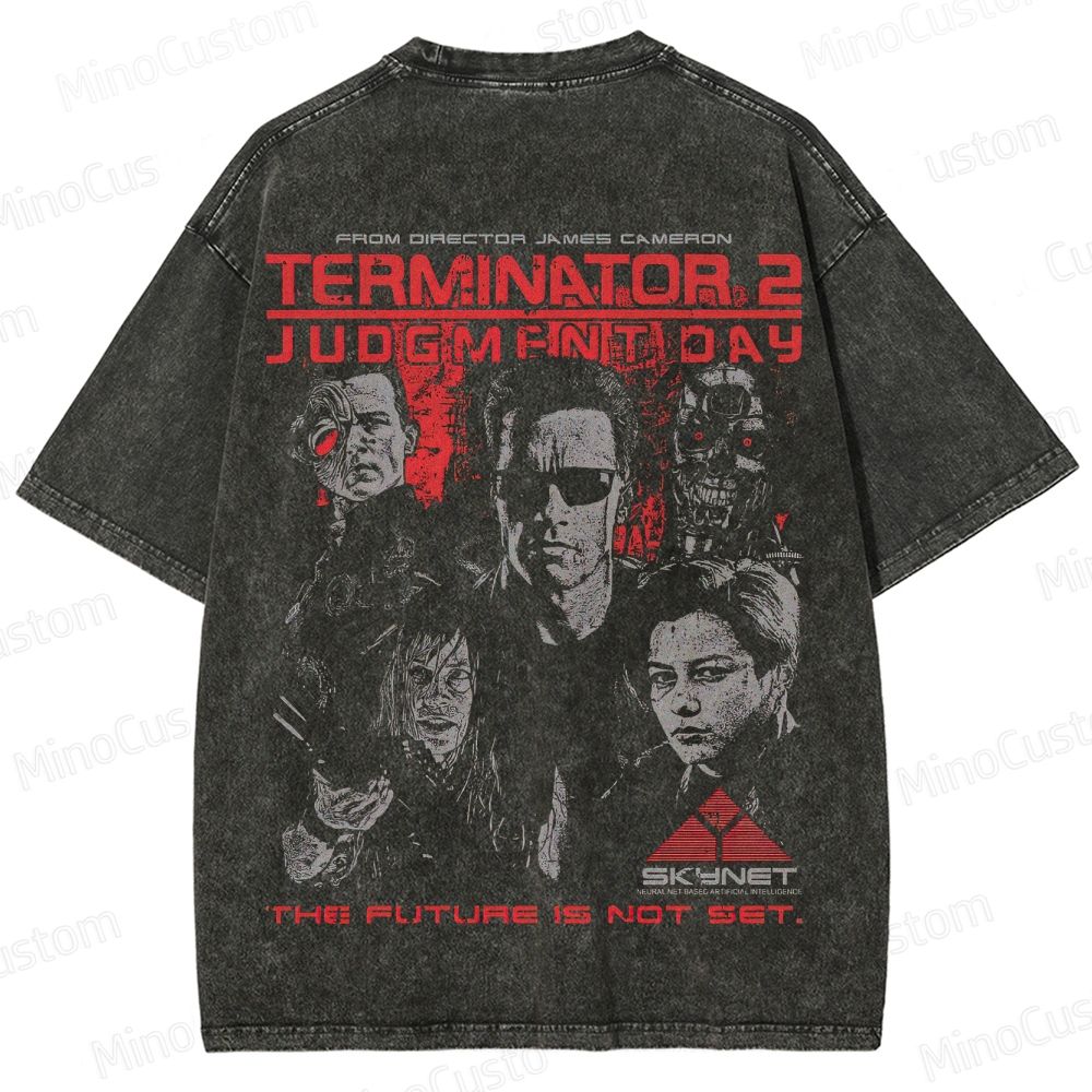 Vintage Washed Terminator 2: Judgment Day Graphic Sci - Fi Action T - shirt