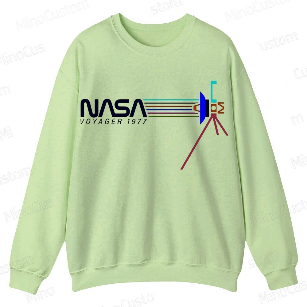 Retro NASA Voyager Spacecraft Casual Crewneck Sweatshirt 