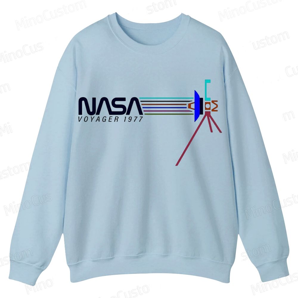 Retro NASA Voyager Spacecraft Casual Crewneck Sweatshirt 