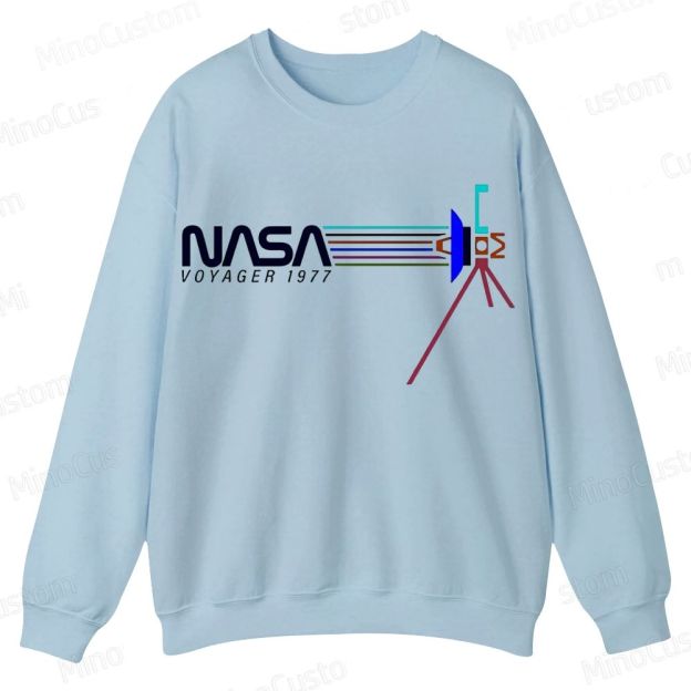 Retro NASA Voyager Spacecraft Casual Crewneck Sweatshirt 