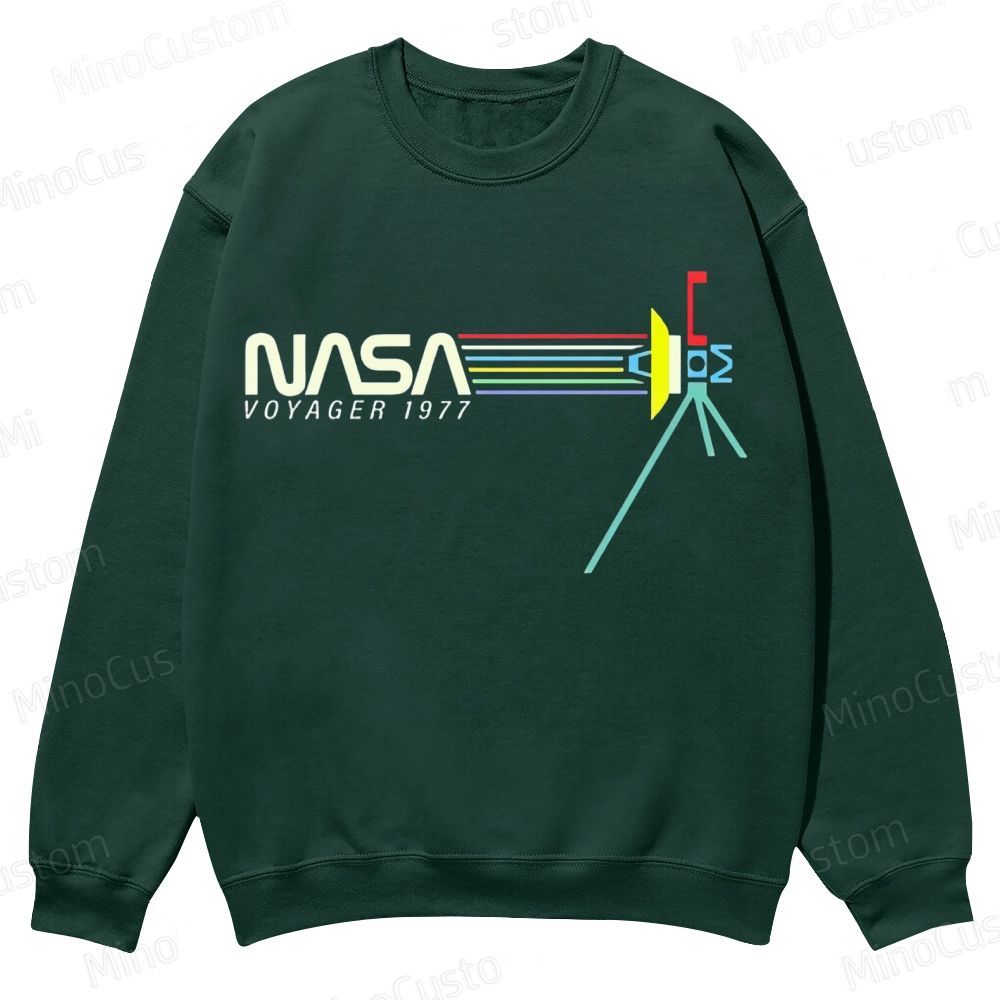 Retro NASA Voyager Spacecraft Casual Crewneck Sweatshirt 