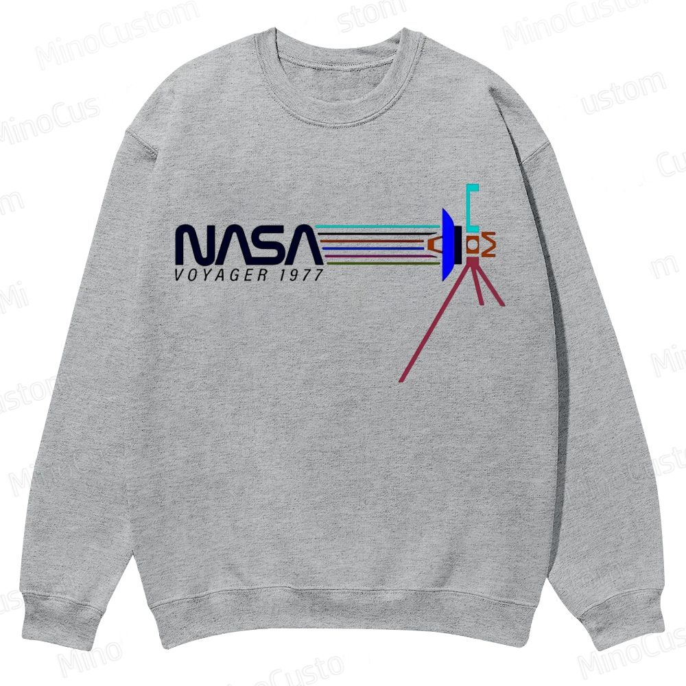 Retro NASA Voyager Spacecraft Casual Crewneck Sweatshirt 