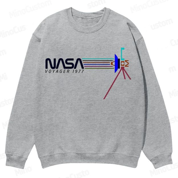 Retro NASA Voyager Spacecraft Casual Crewneck Sweatshirt 