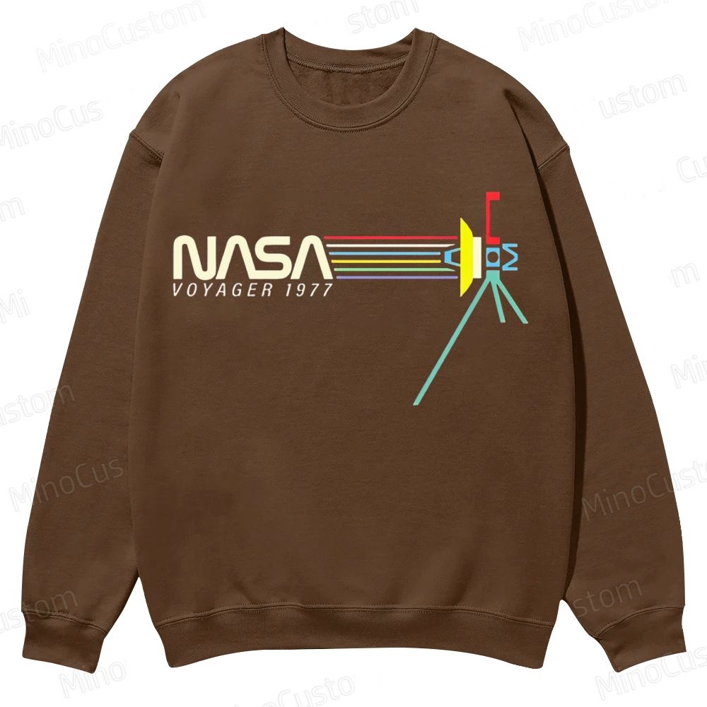 Retro NASA Voyager Spacecraft Casual Crewneck Sweatshirt 