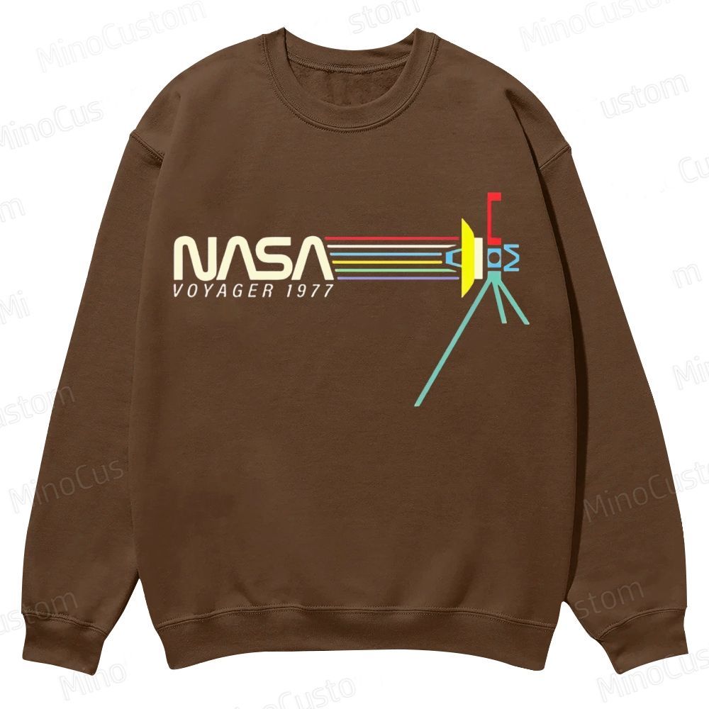 Retro NASA Voyager Spacecraft Casual Crewneck Sweatshirt 