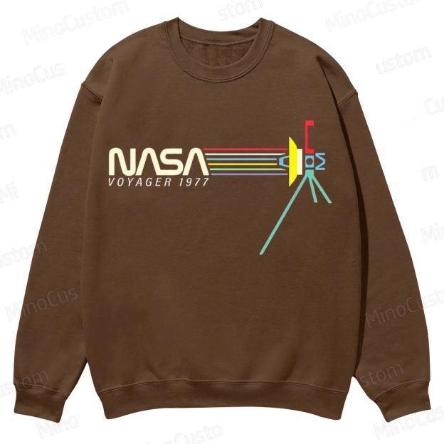 Retro NASA Voyager Spacecraft Casual Crewneck Sweatshirt 