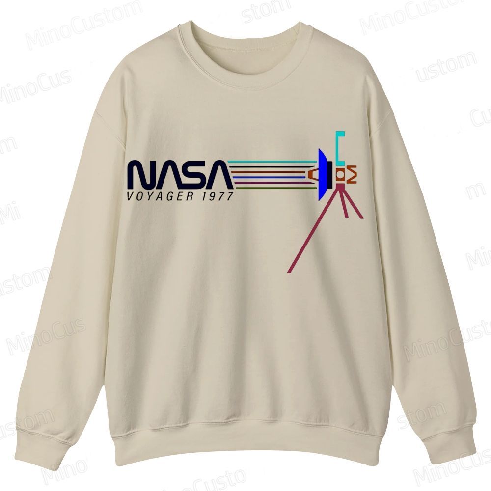 Retro NASA Voyager Spacecraft Casual Crewneck Sweatshirt 