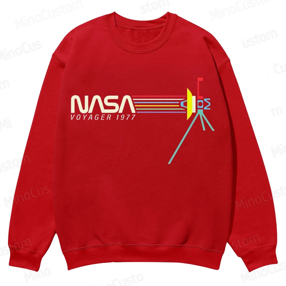 Retro NASA Voyager Spacecraft Casual Crewneck Sweatshirt 