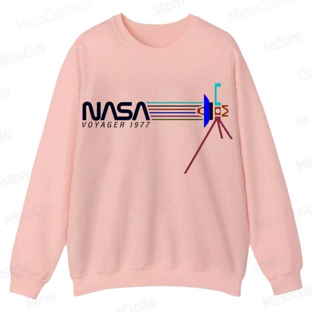 Retro NASA Voyager Spacecraft Casual Crewneck Sweatshirt 