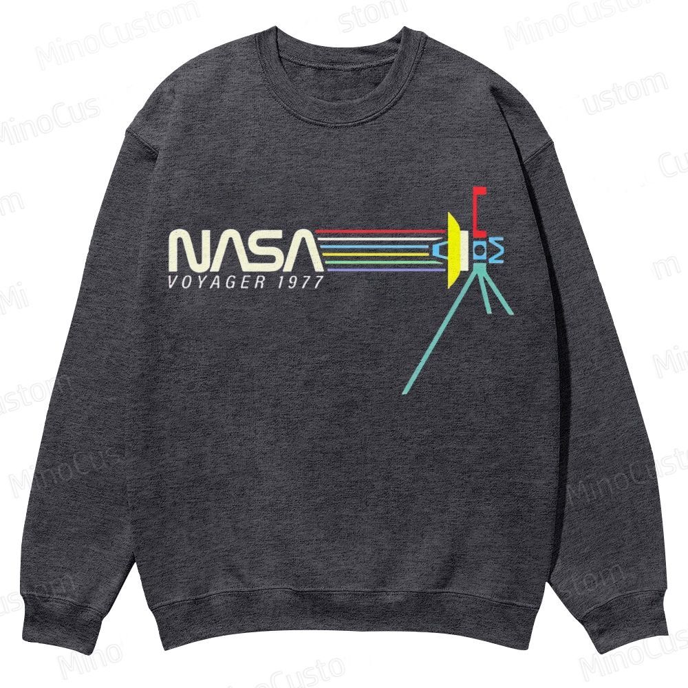 Retro NASA Voyager Spacecraft Casual Crewneck Sweatshirt 