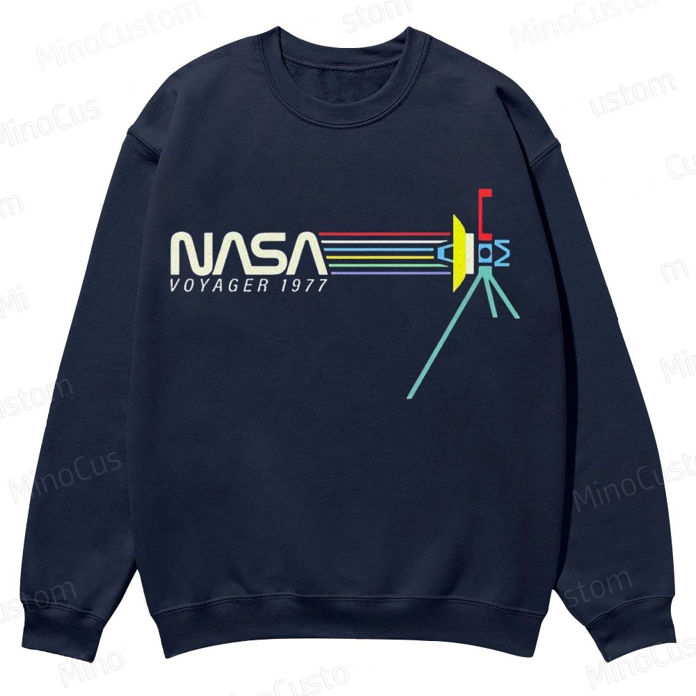 Retro NASA Voyager Spacecraft Casual Crewneck Sweatshirt 