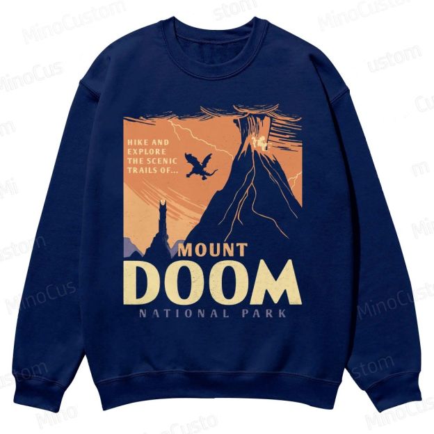 Mount Doom National Park Casual Crewneck Sweatshirt
