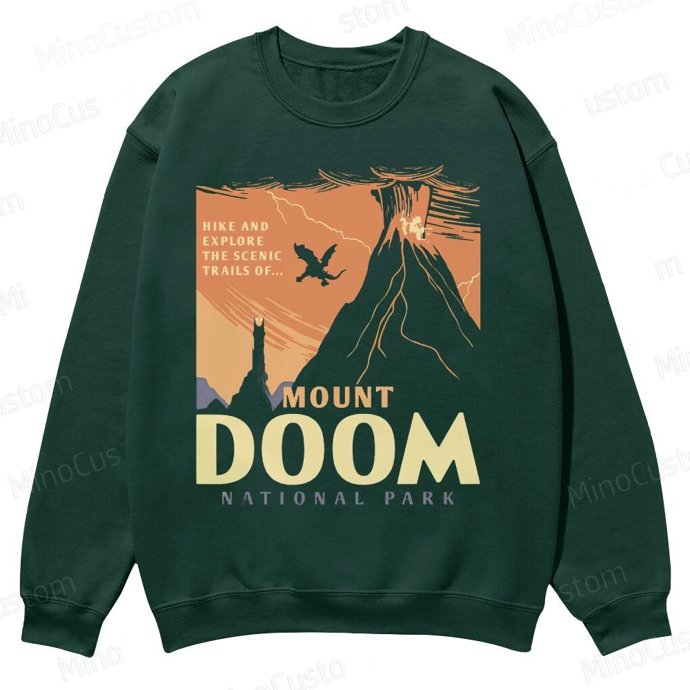 Mount Doom National Park Casual Crewneck Sweatshirt