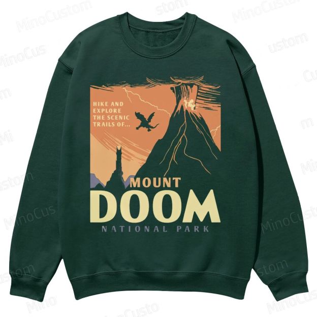 Mount Doom National Park Casual Crewneck Sweatshirt