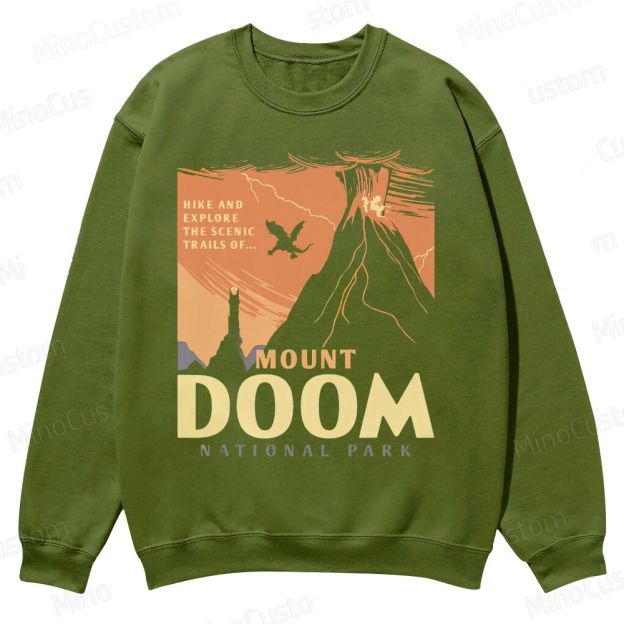 Mount Doom National Park Casual Crewneck Sweatshirt