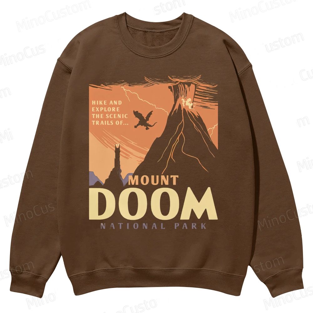 Mount Doom National Park Casual Crewneck Sweatshirt