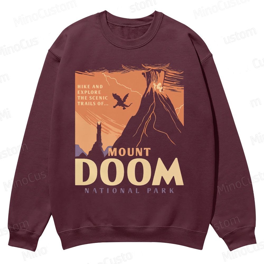 Mount Doom National Park Casual Crewneck Sweatshirt