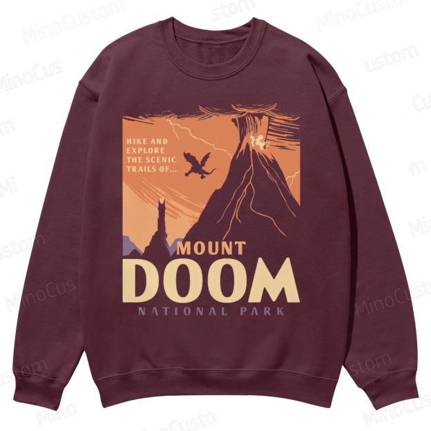 Mount Doom National Park Casual Crewneck Sweatshirt
