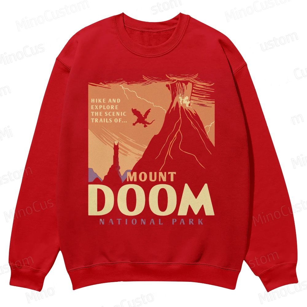 Mount Doom National Park Casual Crewneck Sweatshirt