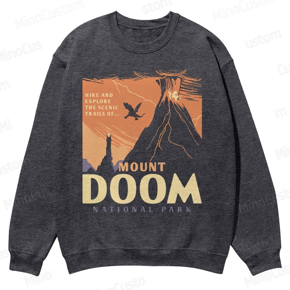 Mount Doom National Park Casual Crewneck Sweatshirt
