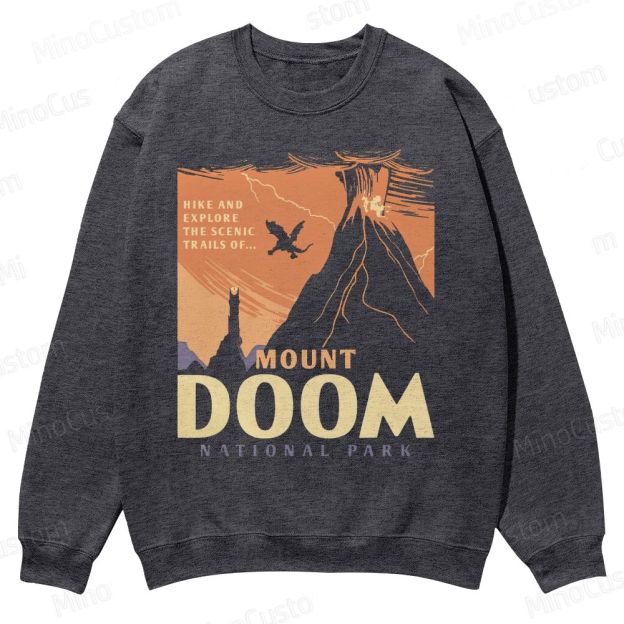 Mount Doom National Park Casual Crewneck Sweatshirt