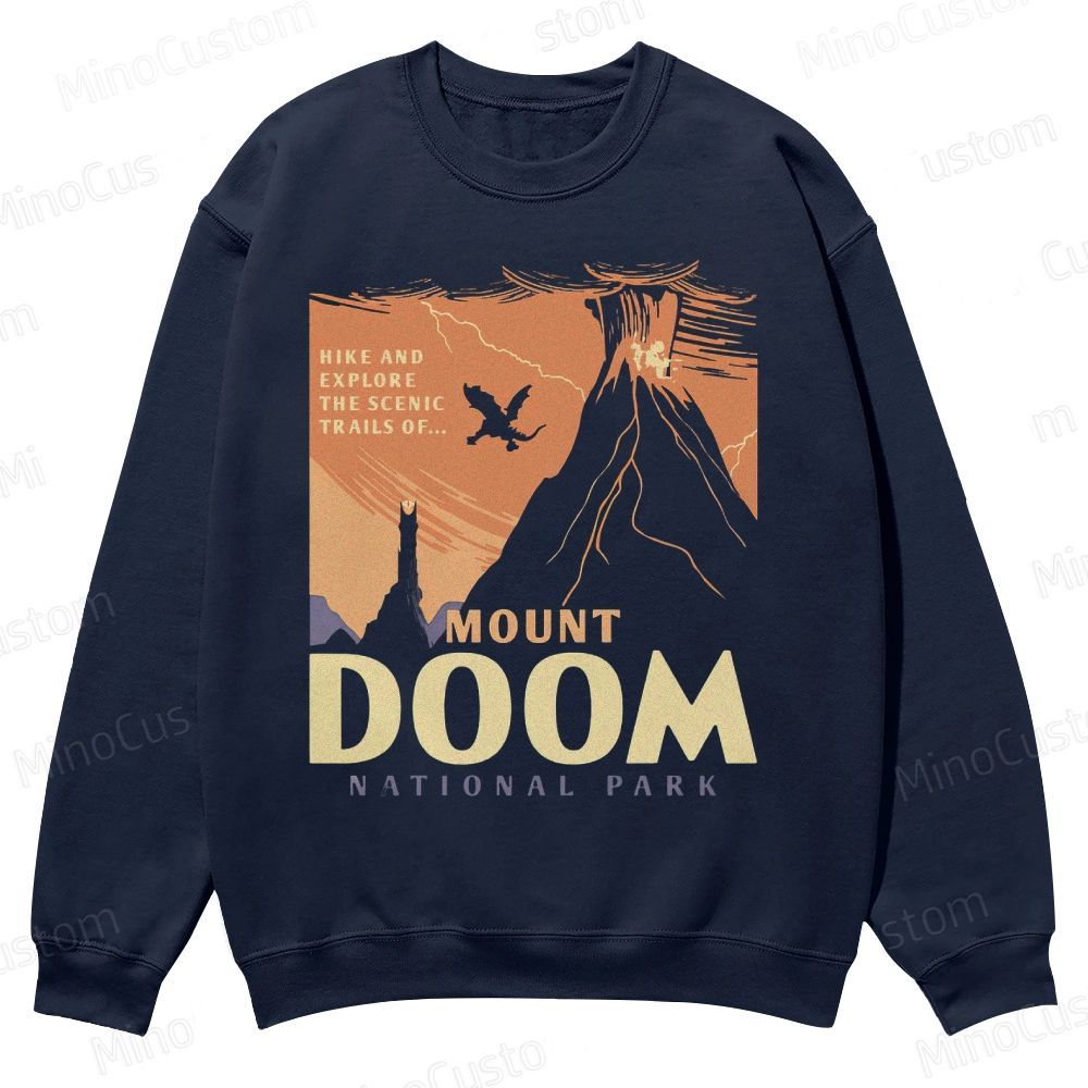 Mount Doom National Park Casual Crewneck Sweatshirt