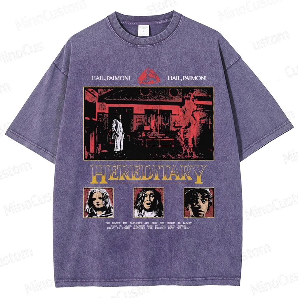 Vintage Washed Hereditary Graphic Psychological Horror T - shirt