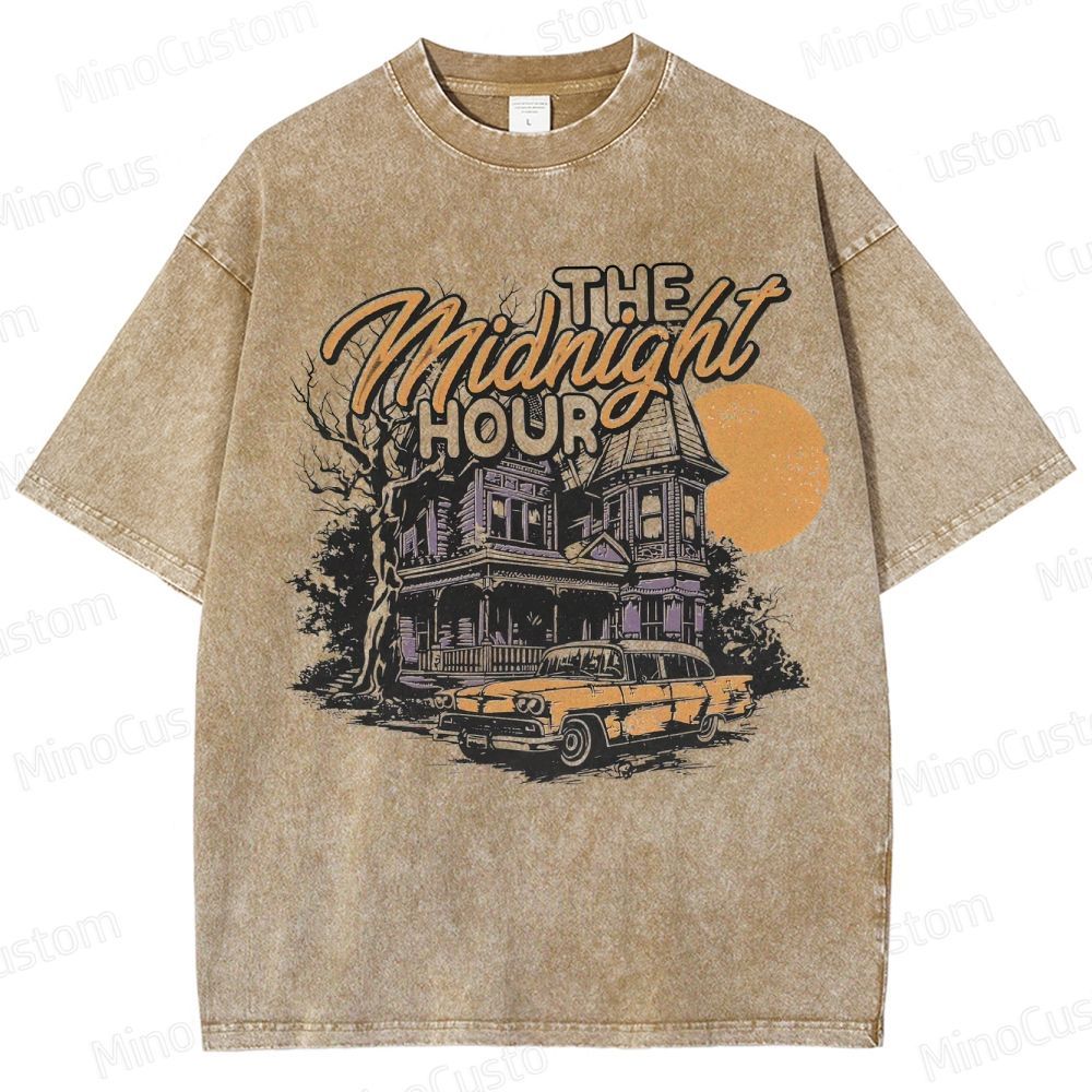 Vintage Washed The Midnight Hour Graphic Horror T - shirt