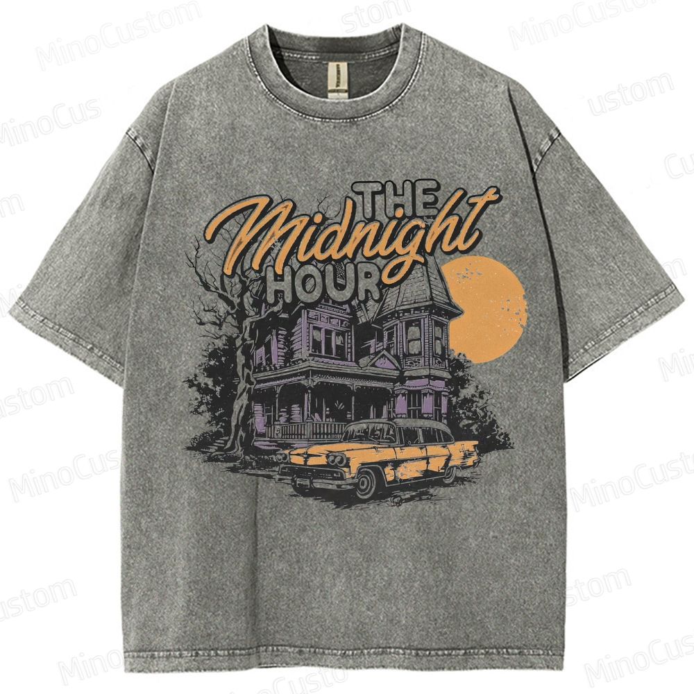 Vintage Washed The Midnight Hour Graphic Horror T - shirt