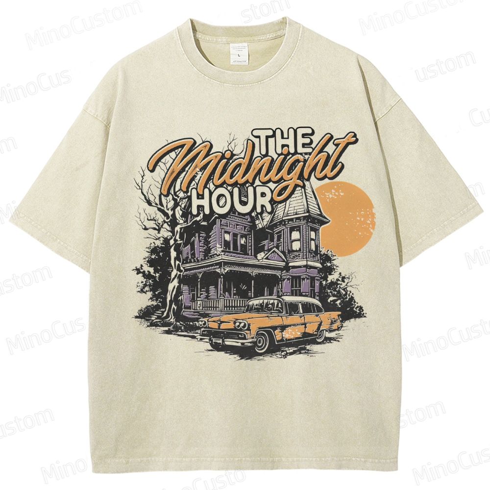 Vintage Washed The Midnight Hour Graphic Horror T - shirt