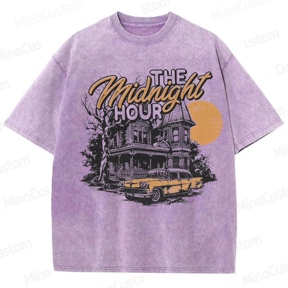 Vintage Washed The Midnight Hour Graphic Horror T - shirt