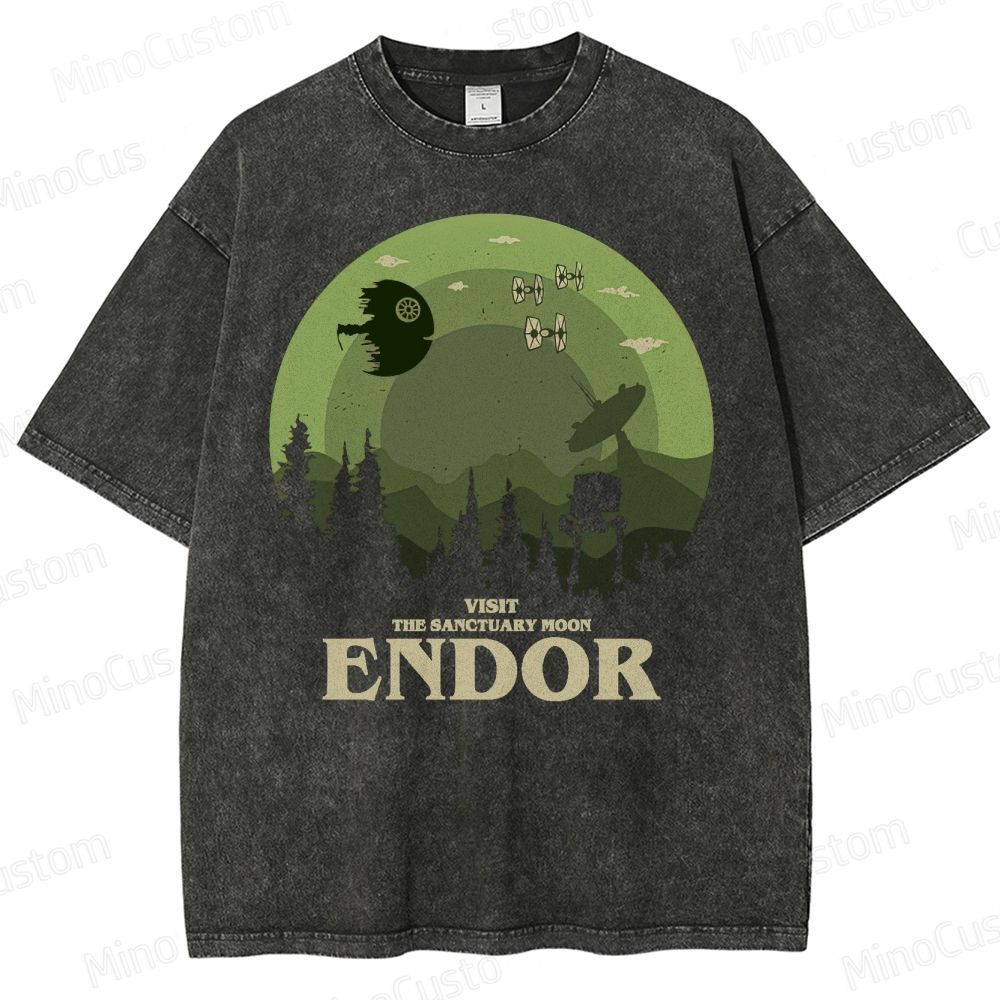 Star Wars Endor Moon Graphic Washed T-Shirt