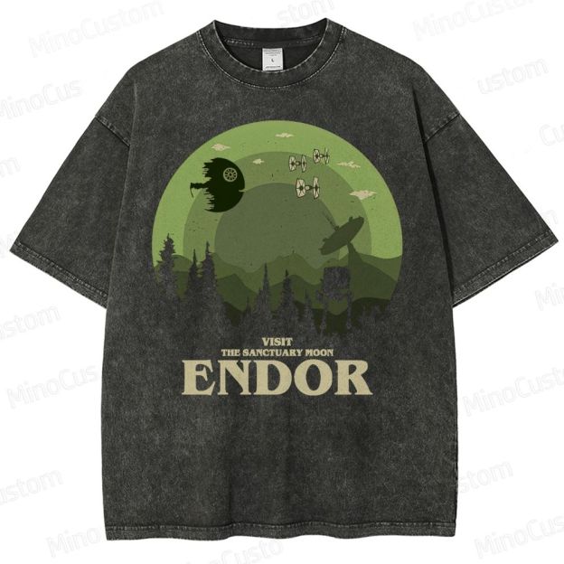 Star Wars Endor Moon Graphic Washed T-Shirt 