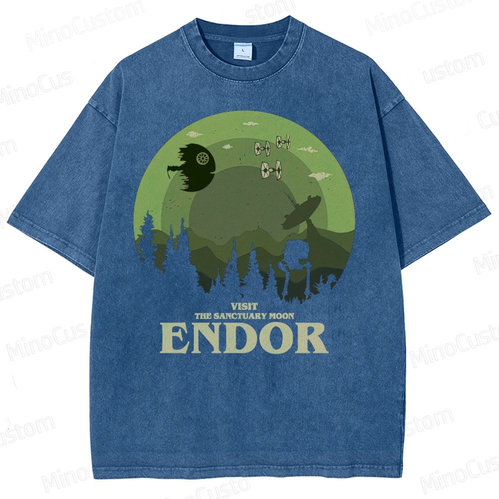 Star Wars Endor Moon Graphic Washed T-Shirt 