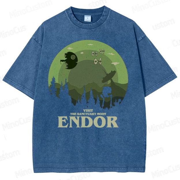 Star Wars Endor Moon Graphic Washed T-Shirt 