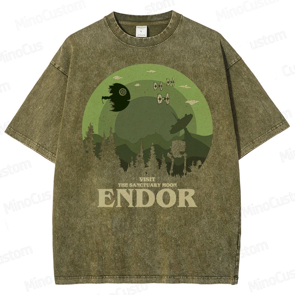 Star Wars Endor Moon Graphic Washed T-Shirt 