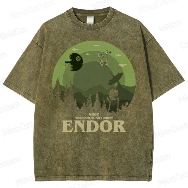 Star Wars Endor Moon Graphic Washed T-Shirt 