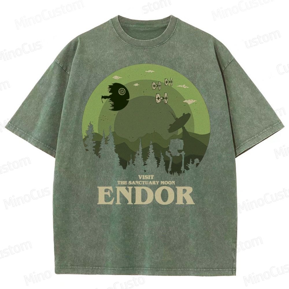 Star Wars Endor Moon Graphic Washed T-Shirt 